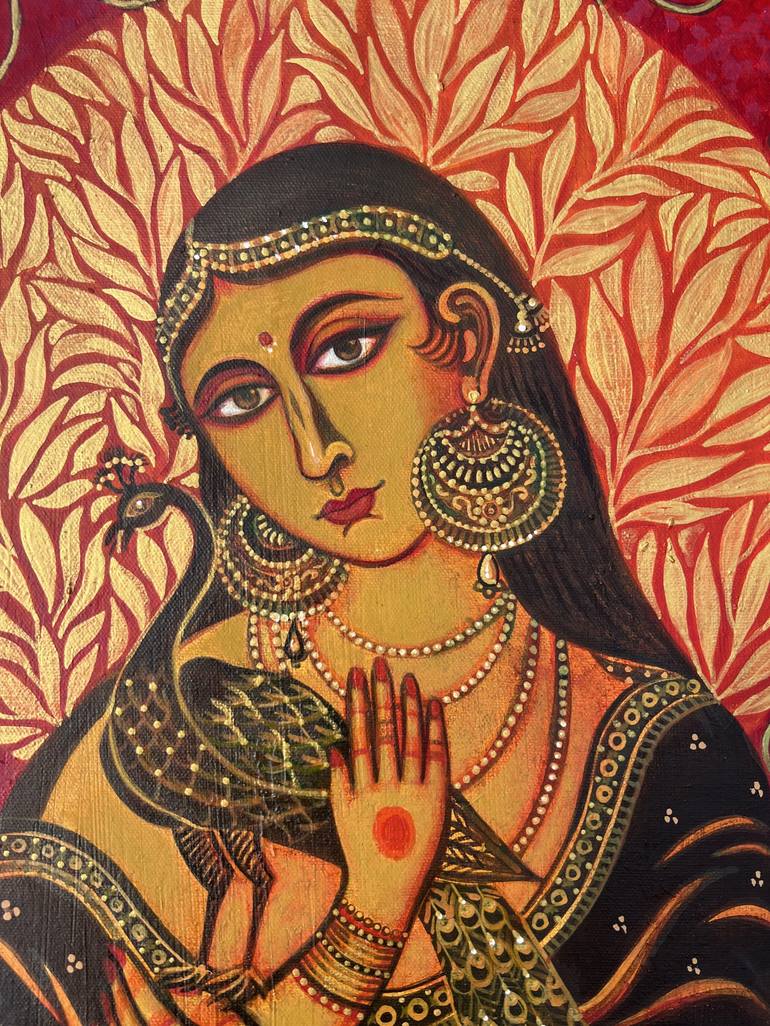 Original Art Deco Love Painting by Suparna Dey