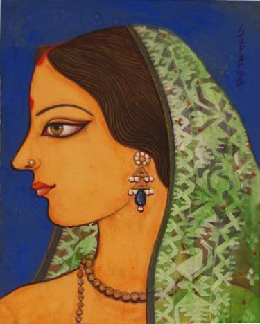 Original Art Deco Women Paintings by Suparna Dey