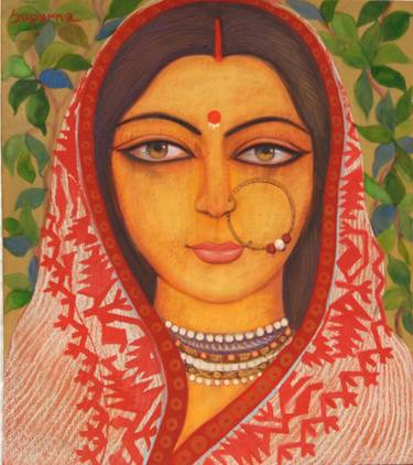 Original Art Deco Women Paintings by Suparna Dey