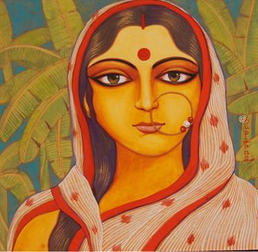 Original Art Deco Women Paintings by Suparna Dey