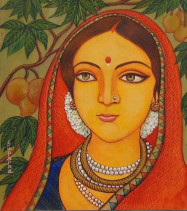 Original Art Deco Portrait Paintings by Suparna Dey