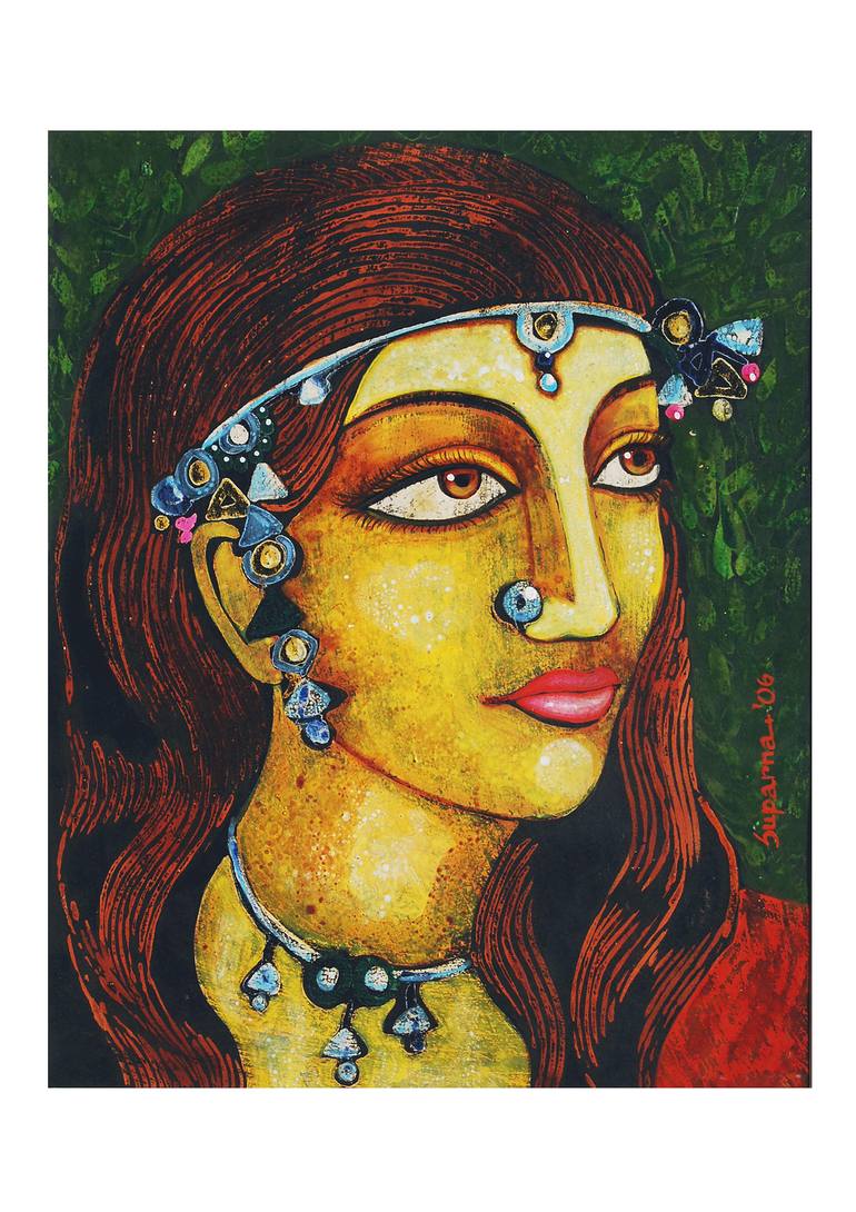 Tribal Princess Painting by Suparna Dey | Saatchi Art