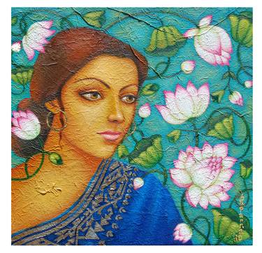 Print of Portraiture Floral Paintings by Suparna Dey