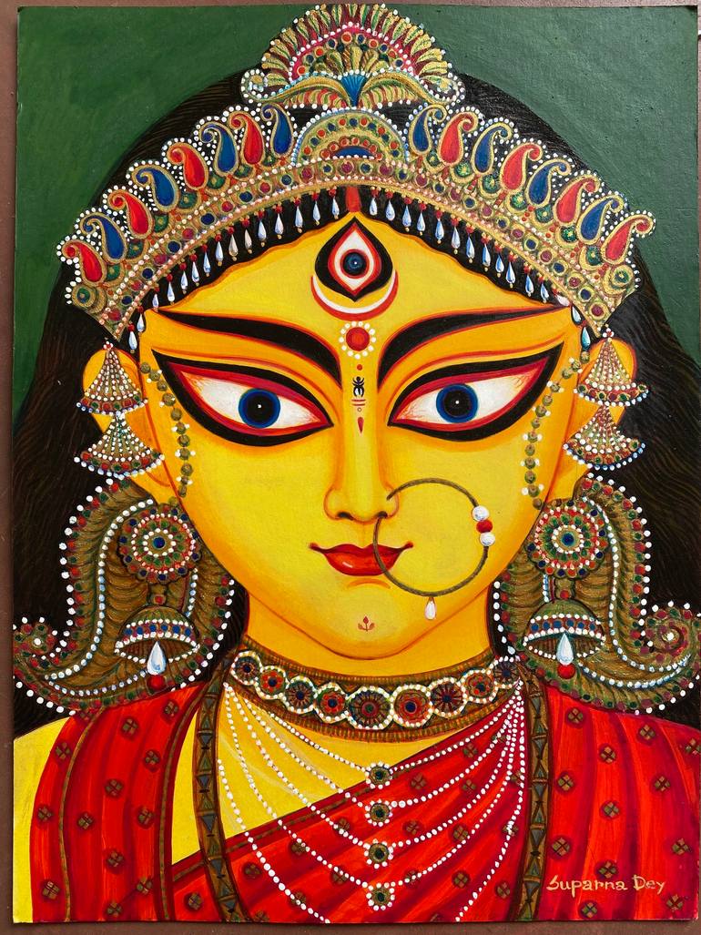 Maa Durga Painting By Suparna Dey Saatchi Art
