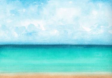Print of Impressionism Seascape Paintings by Rebecca Sira