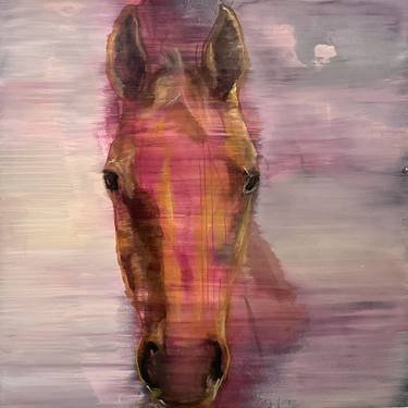 Original Expressionism Horse Painting by Susan Wolfe Huppman