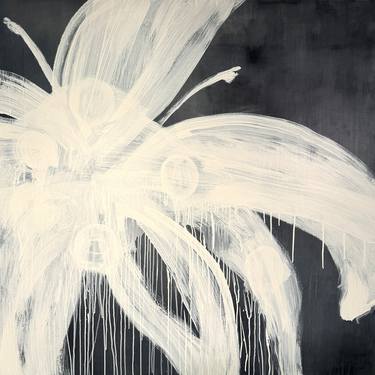 Original Black & White Floral Paintings by Susan Wolfe Huppman