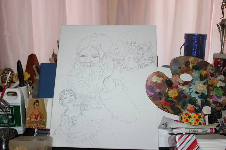 Original Conceptual Pop Culture/Celebrity Painting by Debbie Davidsohn