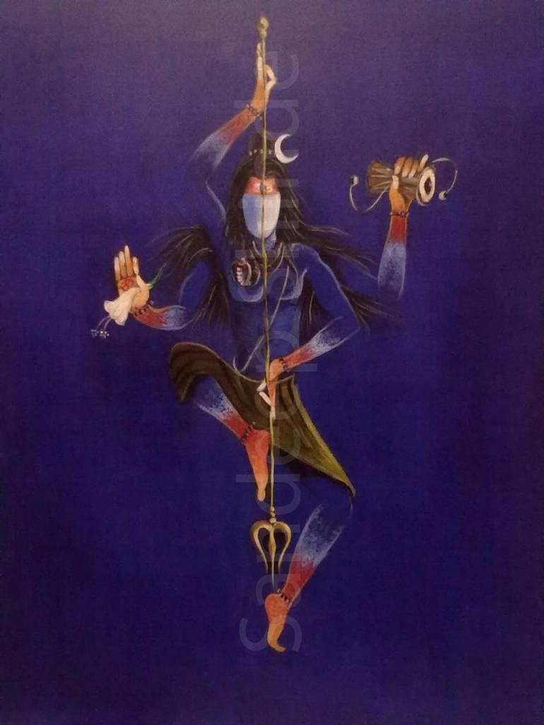 Natraj- Shiva the Great Dancer Painting by sandeep shinde ...