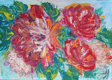 Original Abstract Floral Paintings by Halylea Kalu