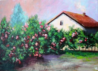 Original Expressionism Garden Painting by Halylea Kalu