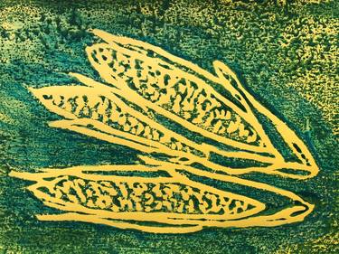 Original Abstract Expressionism Food Printmaking by KATHY FLAMENT