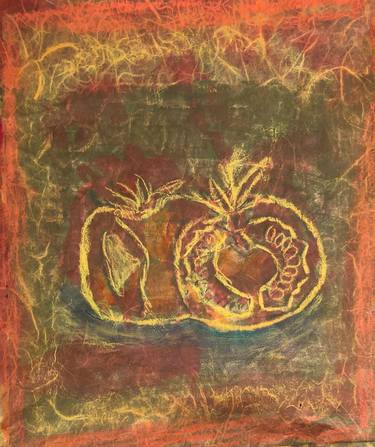 Original Abstract Expressionism Food Printmaking by KATHY FLAMENT