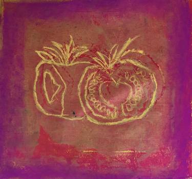 Original Abstract Expressionism Food Printmaking by KATHY FLAMENT
