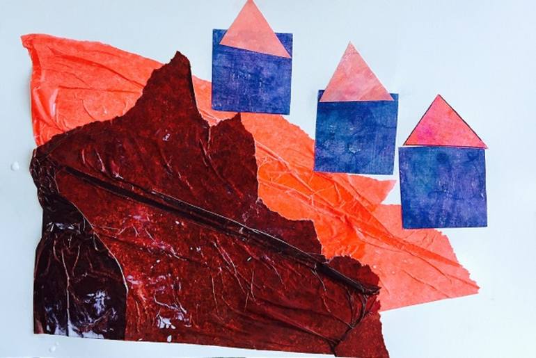 Print of Abstract Collage by Kathy Flament