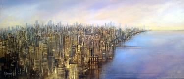 Original Abstract Expressionism Cities Paintings by Rafael Carrascal Garcia