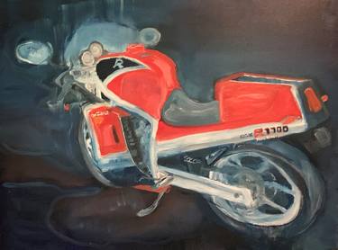 Original Fine Art Motorcycle Painting by Peter Neckas