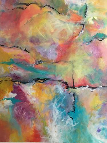 Original Fine Art Abstract Paintings by Peggy Banks
