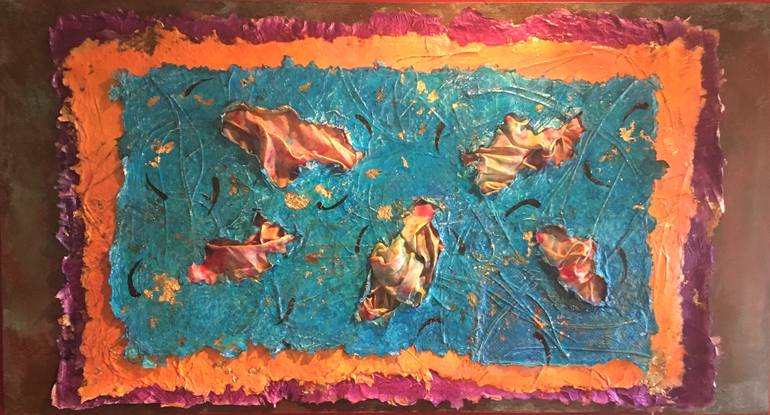 Original Fine Art Abstract Collage by Peggy Banks