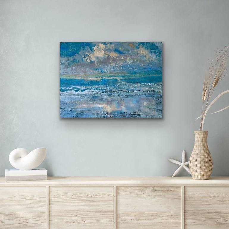 Original Abstract Beach Painting by Julianne Felton
