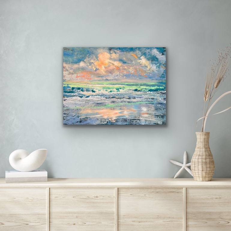 Original Abstract Beach Painting by Julianne Felton