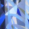 From a new series called "willow pattern".  An exercise in blues and the play of light on a plantation of willows.

Painting continues around the sides, so there is no need to frame.  Ready to hang.