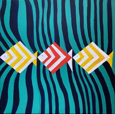 Original Abstract Fish Paintings by Olga Pascari