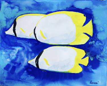 Original Abstract Fish Paintings by Olga Pascari