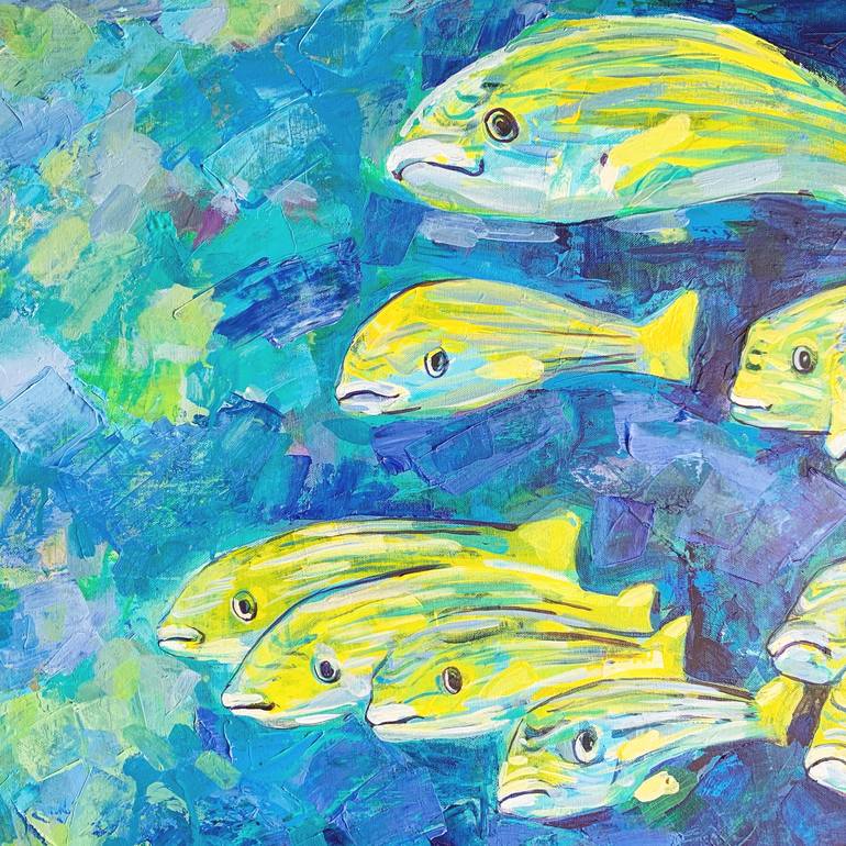 Original Expressionism Fish Painting by Olga Pascari