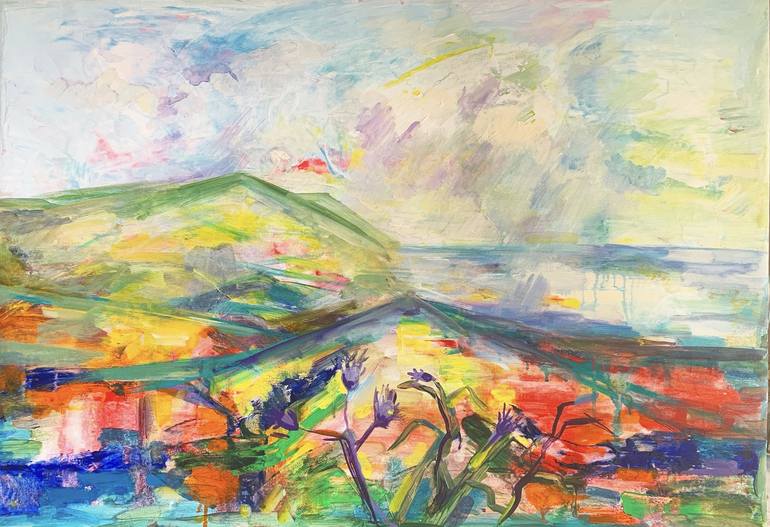 abstract spring landscape Painting by Olga Pascari | Saatchi Art