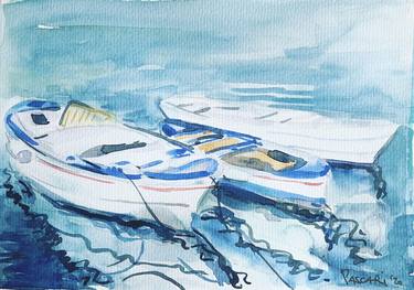 Original Impressionism Boat Paintings by Olga Pascari
