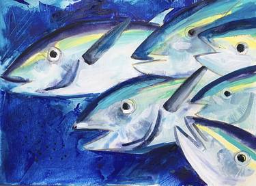 Print of Abstract Expressionism Fish Paintings by Olga Pascari