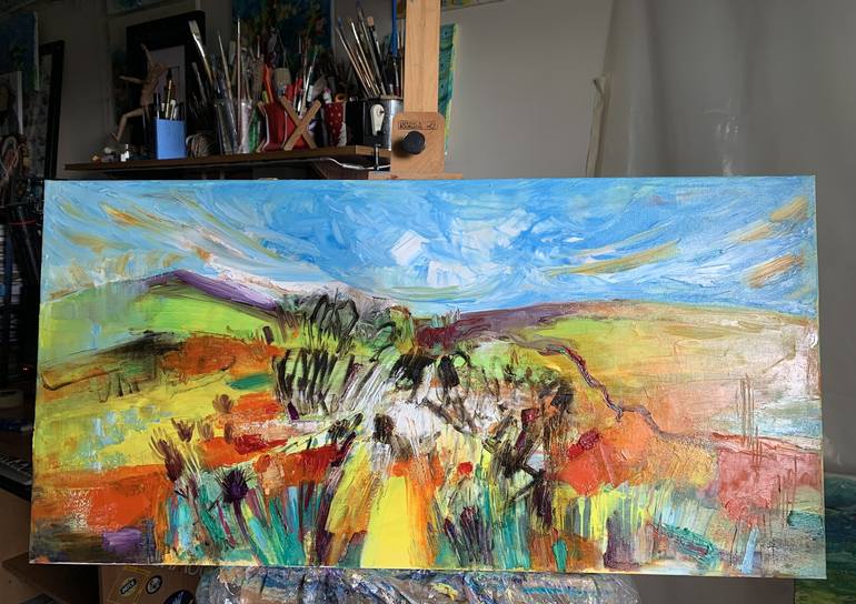 Original Abstract Expressionism Landscape Painting by Olga Pascari