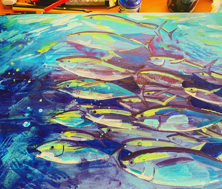 Original Abstract Expressionism Animal Painting by Olga Pascari