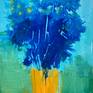 Inspired by salvage flowers collected from the field
Relaxing still life 
Blue dominated in orange vase
Fresh art from this year 
Modern contemporary art