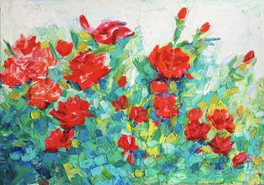 Original Abstract Expressionism Floral Paintings by Olga Pascari