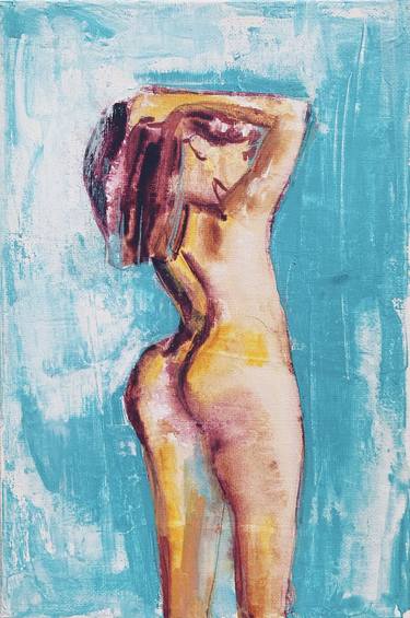 Original Abstract Expressionism Nude Paintings by Olga Pascari