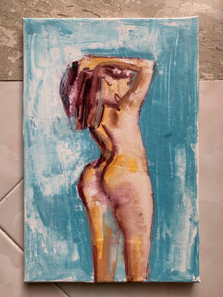 Original Abstract Expressionism Nude Painting by Olga Pascari
