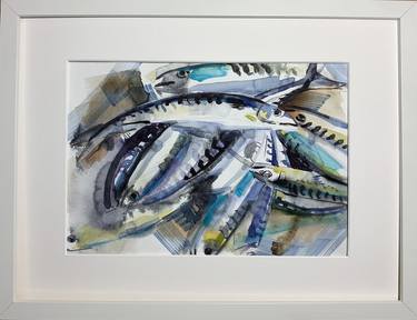 Original Abstract Expressionism Fish Paintings by Olga Pascari