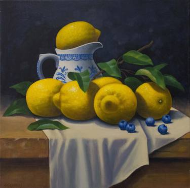 Lemons with Willow Jug thumb