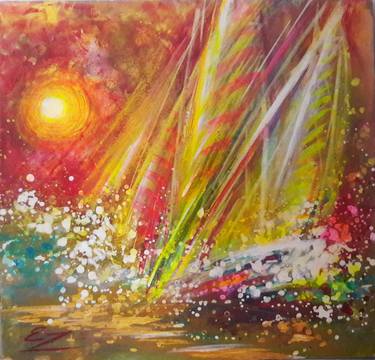 Original Abstract Expressionism Seascape Paintings by Elen Zelin