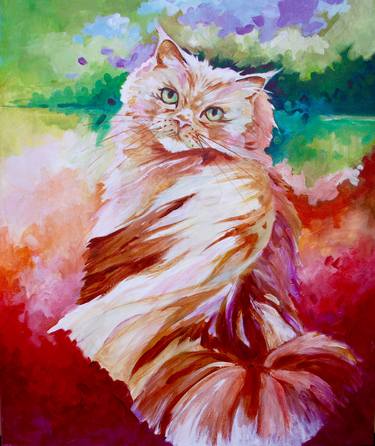 Print of Expressionism Cats Paintings by Deena Press