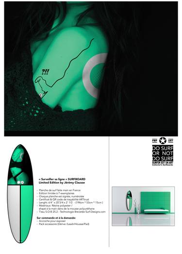 "SURVEILLER SA LIGNE" SURFBOARD - Limited Edition 1 of 7 thumb