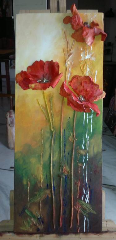 Original Abstract Floral Paintings by Surbhi Soni