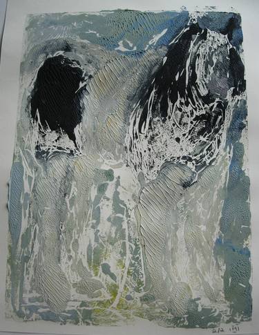 Original Abstract Expressionism Animal Printmaking by Mania Row