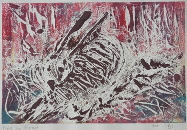 Original Abstract Expressionism Animal Printmaking by Mania Row