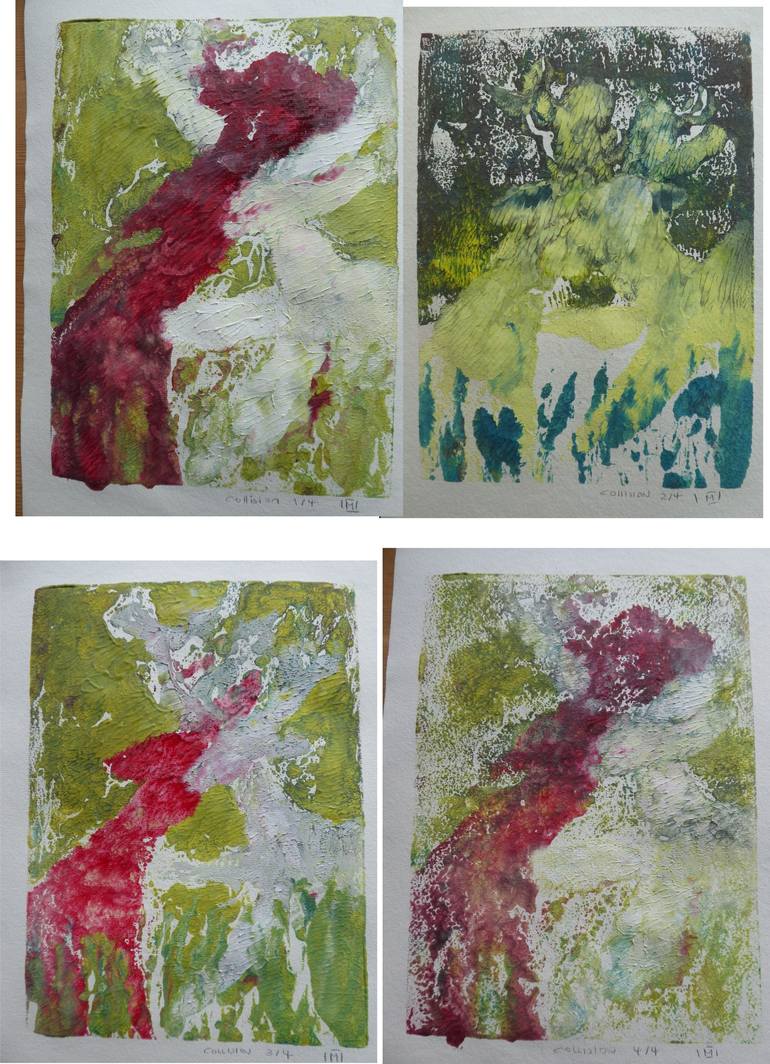 Original Abstract Expressionism Animal Printmaking by Mania Row