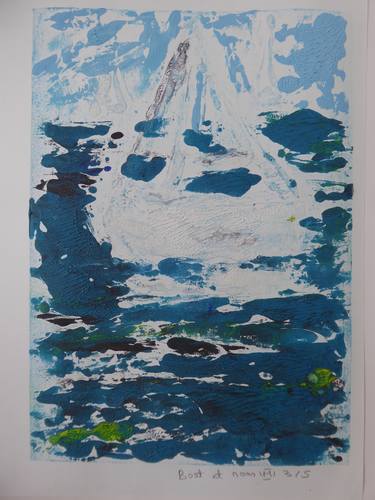 Sailboat at noon a series of 5 monotype prints - Limited Edition 3 of 5 thumb