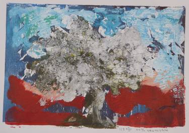 Original Abstract Expressionism Tree Printmaking by Mania Row