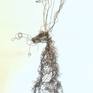 This piece captures the endearing inquisitive nature of a young Hare. These magical and majestic creatures fascinate and inspire me to depict them.
I use Iron and Copper Wire in gauges from 2 mm to 0.6 mm.
I use the wire to effectively draw three dimensional sculptures. The placement of the line of the wire is very important to the work as are the negative spaces.
This Art work can work alone or as part of a collection.
